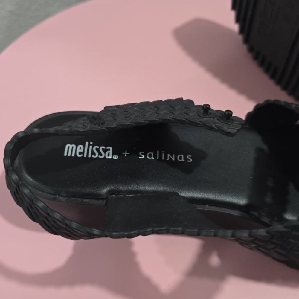 Melissa + Salinas | kBlack Braided Jelly Sandal size 7 - Picture 4 of 4